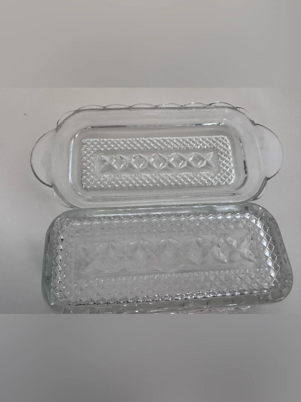 Anchor Hocking Wexford Glass Butter Dish Vintage Cottagecore Farmhouse Decor